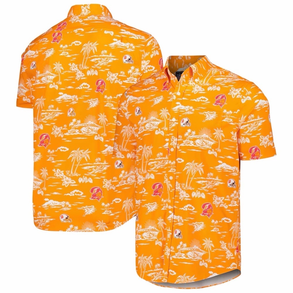 Tampa Bay Buccaneers Reyn Spooner Throwback Kekai Print Button-Up Shirt- 3XL - Picture 1 of 5